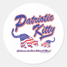 Patriotic Kitty Cats Round Sticker