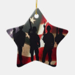 Patriotic Military Soldier Silhouettes Christmas Tree Ornament