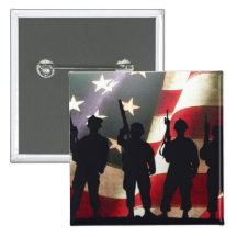 Patriotic Military Soldier Silhouettes Pin