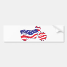 Patriotic Motorcycle Bumper Sticker
