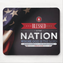 Patriotic Mousepad - Psalm 33:12 Bible Verse