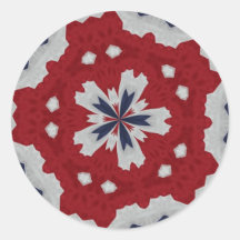 Patriotic Patchwork Round Sticker