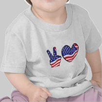 Patriotic Peace Sign and Heart t-shirts