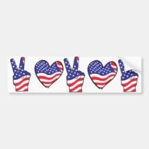 Patriotic Peace Sign Bumper Stickers