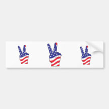 Patriotic Peace Sign USA Bumper Sticker