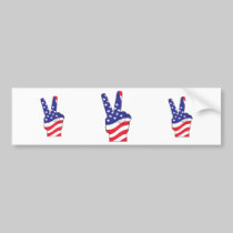Patriotic Peace Sign USA bumper stickers