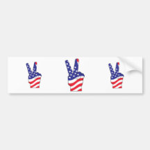 Patriotic Peace Sign USA Bumper Stickers