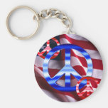 Patriotic Peace Signs Key Chains