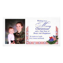 Patriotic Photo Christmas Card Personalised Photo Card