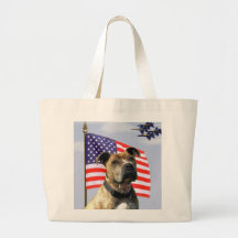 Patriotic Pit Bull Tote Bag
