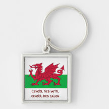 Patriotic Red Dragon Of Wales Keychain