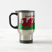 Patriotic Red Dragon Of Wales Travel Mug or Glass