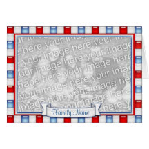 Patriotic Red, White and Blue Photo Frame Card