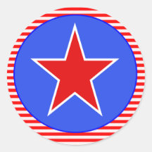 patriotic star 2 round sticker
