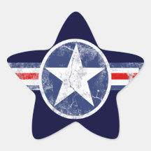 Patriotic Star Vintage Stripes Stickers