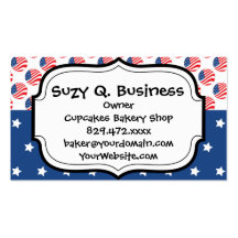 Patriotic Stars Stripes Freedom Flag 4th of July Business Card Template
