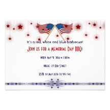 Patriotic US Flags and Stars Memorial Day Announcement