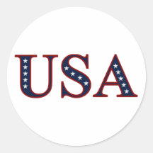 Patriotic USA Round Sticker