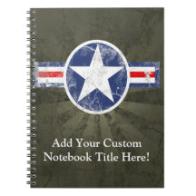 Patriotic Vintage Military USA Star Notebooks