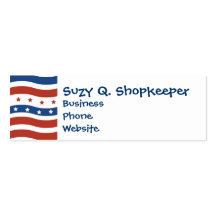 Patriotic Wavy Stars and Stripes Freedom Flag Business Cards