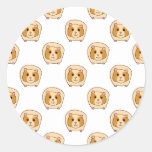 Pattern of Guinea Pigs. Round Stickers