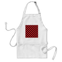 Pattern of Red Strawberries on Black Apron