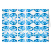 Pattern of Shells in Bright Blue. Greeting Card