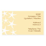 Pattern of Starfish in White and Yellow. Business Card Templates