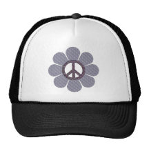 Patterned Peace Flower Mesh Hats