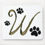 Paw Print Monogram Mousepad