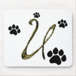 Paw Print Monogram Mousepad