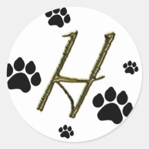 Paw Print Monogram Sticker