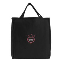 Paws and Hearts Embroidered Tote Bag - Customizabl