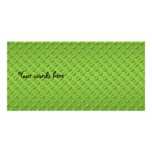 Pea green polka dots on green custom photo card