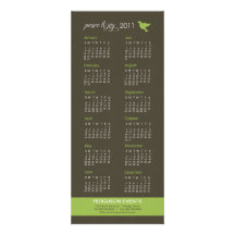 Peace 2011 Business Calendar Cards Personalized Invitation