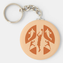 Peace and Basketball Keychain