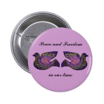 Peace and Freedom Doves Pin