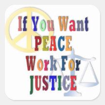 Peace and Justice Square Stickers