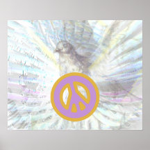 Peace Angelic Wings White Dazzling Poster