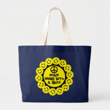 PEACE BEGINS WITH A SMILE CANVAS BAG