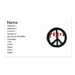 Peace Black and Red T-shirts and Gifts Business Card