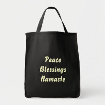 Peace, Blessings, Namaste. Canvas Bags