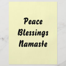 Peace, Blessings, Namaste. Custom Flyer