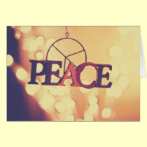 Peace Bokeh Card cards