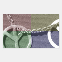 Peace Color Rectangular Sticker