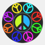 PEACE COLOR WHEEL ROUND STICKER