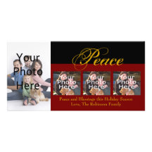 Peace Custom Christmas Photo Cards