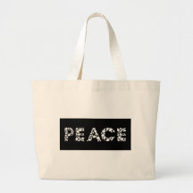 Peace Doves Typography Canvas Bag
