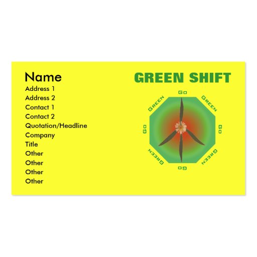 Peace Flower - Go Green Business Cards