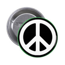 Peace Green Symbol! Pinback Buttons